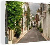 Toile Peinture Rue à Marbella avec toutes les fleurs - 80x60 cm - Décoration murale