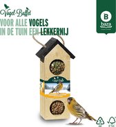 Complete Vogel-Buffet Chalet 3 Vogelvoederhuisje voor Sijsjes inclusief Vogelvoer