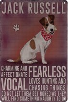 Wandbord – Jack Russel – Hond – Huisdier - Retro -  Wanddecoratie – Reclame bord – Restaurant – Kroeg - Bar – Cafe - Horeca – Metal Sign – 20x30cm