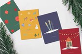 Kerstkaarten - Kerstkaarten met enveloppen - Wenskaarten – Luxe - Set van 20 stuks
