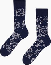 Mismatched Sokken Donkerblauw met Zilver Glitter - Sterrenbeelden - Astrologie - Horoscoop - Zodiac - Unisex Maat 43-46