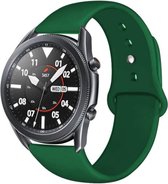 Siliconen Smartwatch bandje - Geschikt voor  Samsung Galaxy Watch 3 sport band 45mm - legergroen - Strap-it Horlogeband / Polsband / Armband