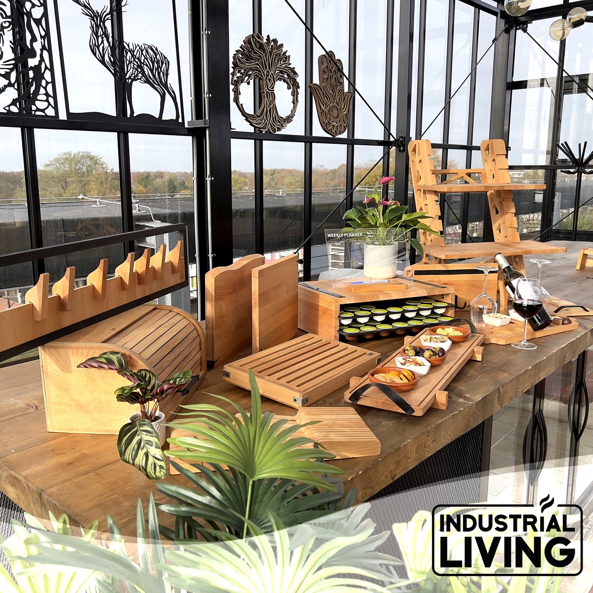 Industrial Living Borrelplank – Tapasplank - Serveerplank- Rechthoek - Hout — cadeau in Kookcadeaus - foto 4