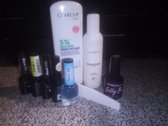 set voor gel nagels bevat , gelly be (gel in bottle), 4 kleuren, nagelriemolie, vijl, remover en handcreme