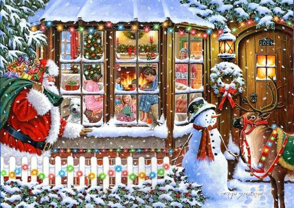 House of Puzzles legpuzzel kerst 1000 stukjes Met Liefde Van De Kerstman.