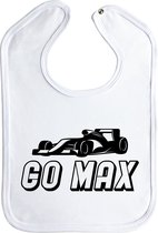 Slabbetjes - slabber - slab - baby - Go Max - formule 1 - max verstappen - red bull racing - drukknoop - stuks 1 - wit
