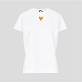 T-SHIRT GOLD HEART WHITE (L)