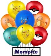 Pokemon ballonnen 10 stuks verjaardag - Pikachu, Bulbasaur, Charmander, Squirtle- Verjaardag - Pokemon Thema feest