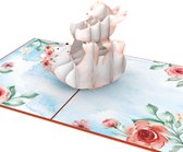 Hartensteler - 3D Pop-Up Wenskaart - Moeder Beer Kaart - Mother Bear Pop Up Card