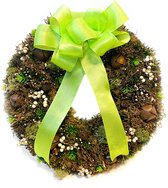 Natuurlijke belletjes krans met groen lint [Winter - Kerst - Deurkrans - Hygge - Naturel - Chic - Luxury - Scandinavisch - Slow living]