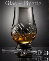 Exclusieve Glencairn set! Whiskyglas Serie CUT plus pipette - Kristal - Handgemaakt in Schotland.  Geschenkverpakking + Glencairn Pipette!