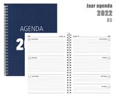 MGPcards - Bureau-agenda 2022 - A5 - Ringband - Spiraal - 7d/2p - Blauw
