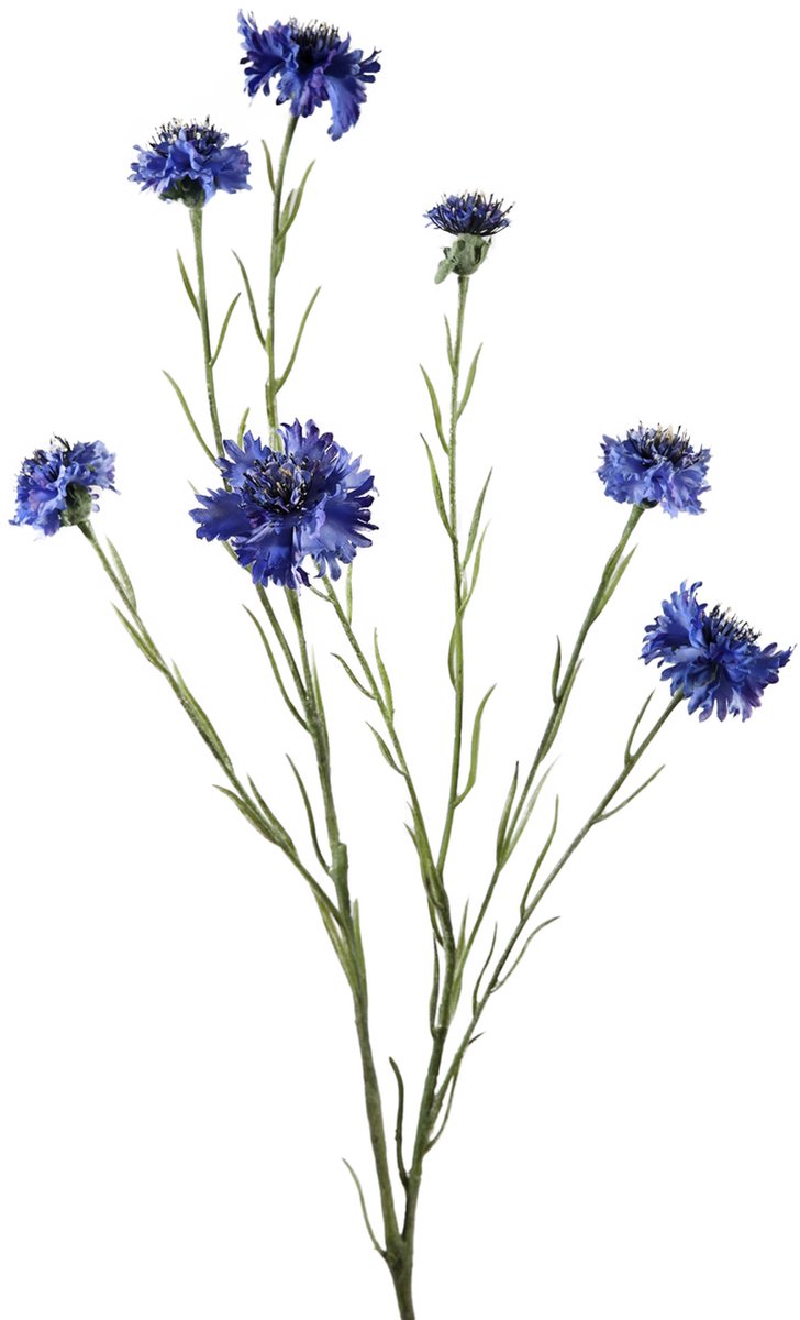 Viv! Home Luxuries Korenbloem - kunstbloem - blauw - 89cm