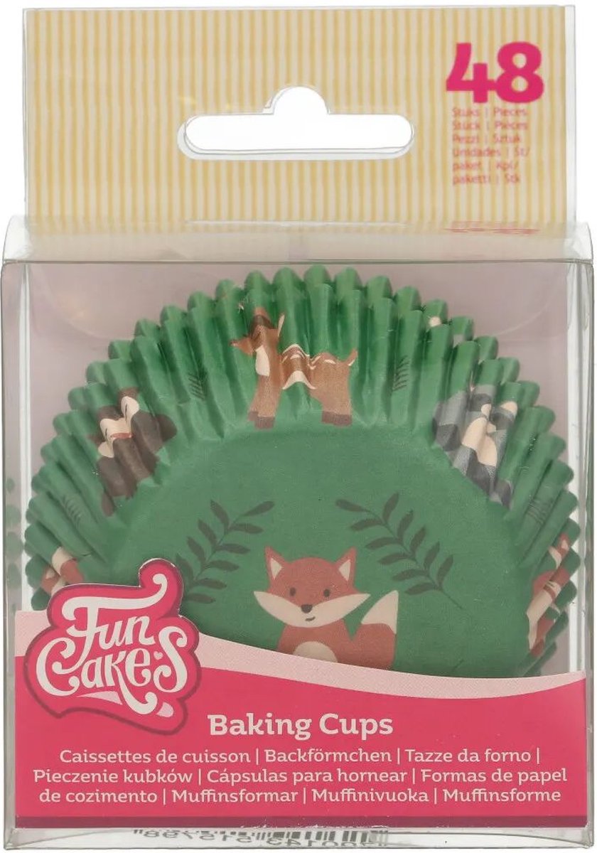 FunCakes - Cupcakevormpjes - Bos dieren - pk/48