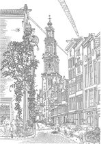 Poster - elles - Amsterdam - Westertoren - tekening - 30x40 cm - lijn