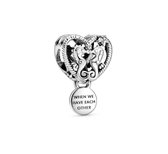 Pandora - Seahorses Heart Charm - Sterling Silver - 798949C00