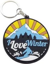 Akyol - I love winter Sleutelhanger - Winter sleutelhanger - Wintersport sleutelhanger - Wintersport - de echte wintersport liefhebbers - winter - koud - wintersport - 5.5 x 5.5 CM