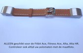 Bruin leren bandje voor Fitbit Fitness Ace / Fitbit Ace / Fitbit Alta HR / Fitbit Alta - Gespsluiting – Brown leather strap - Leder