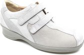 Xsensible Lucia lichtgrijze klittenbandschoenen met stretchleer wijdte H