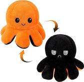 Fidgy - Mood Octopus XXL - 40 CM Zwart Oranje