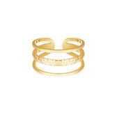 Ring Layers Goud - Ring met lagen - One size ring - Ring