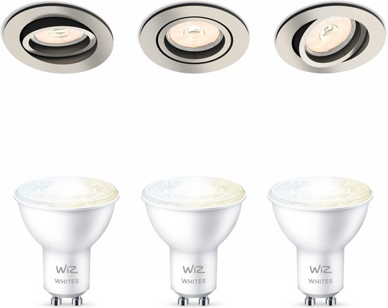 Emulatie tot nu Persoonlijk Philips Donegal Inbouwspots met WiZ GU10 Lamp - Warm-Wit tot Koel-Wit Licht  - LED -... | bol.com