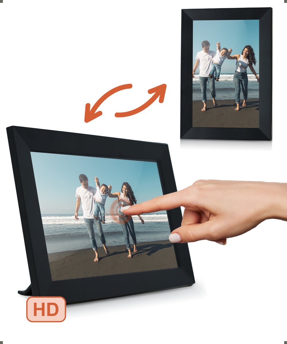 Digitale fotolijst met WiFi en Frameo App – Fotokader - 8 inch - Pora – HD+  -IPS... | bol.com