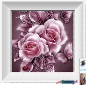 Artstudioclub®  Diamond painting volwassenen 25x25 cm Roze bloem