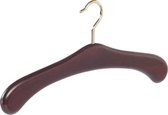 De Kledinghanger Gigant - 4 x Garderobehanger beukenhout mahonie gebeitst met messinghaak, 45 cm