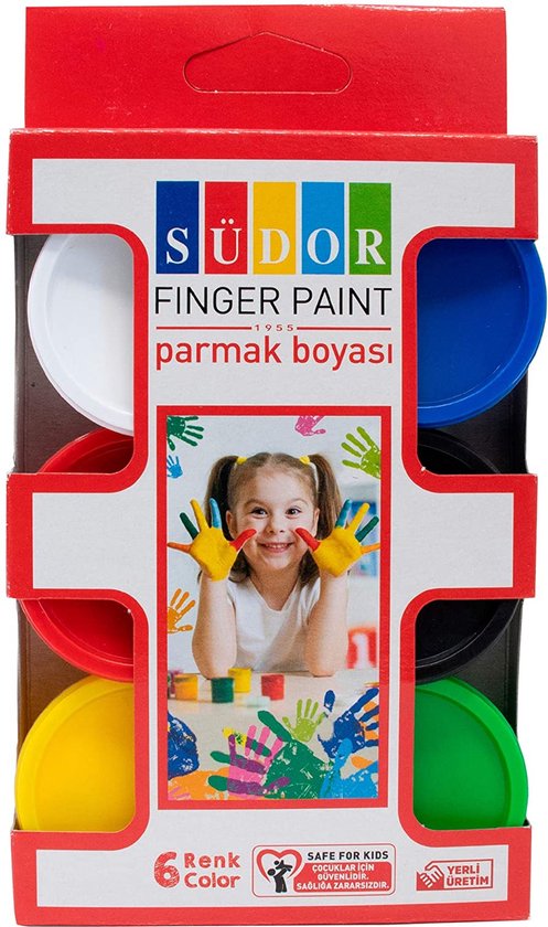Peinture au doigt pour enfants - 6 x 30 ml - Peinture au doigt