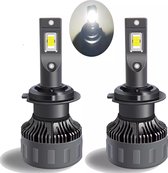 H8 Premium High Power LED lampen 31.200 Lumen 6000k Helder Wit licht (set 2 stuks) CANBUS EMC adapter, Extra Fel Wit licht, CSP LED CHIP 100 Watt Auto, Dimlicht - Grootlicht – Mistlicht -Kopl