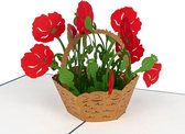Hartensteler - 3D Pop-Up Wenskaart - Poppy bloem - Poppy Pop-Up Card
