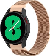 Smartwatch bandje - Geschikt voor Samsung Galaxy Watch 4 Classic - Horlogebandje - RVS metaal - Fungus - Milanese - Rosegoud