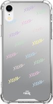 XOXO Colors - Mirror Case - Spiegel case geschikt voor Apple iPhone Xr hoesje - Spiegelhoesje met opdruk - Tekst - Hardcase shockproof