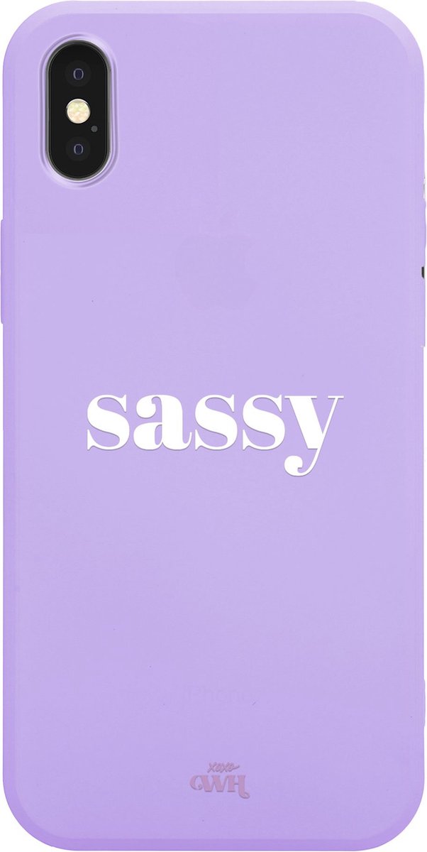 Sassy Purple - iPhone Short Quotes Case - Paars hoesje geschikt voor iPhone X / Xs / 10 hoesje - Siliconen hoesje met opdruk (geprint) - Paars hoesje