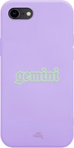 xoxo Wildhearts case voor iPhone 7/8 SE - Gemini (Tweelingen) Purple - iPhone Zodiac Case