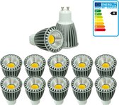 ECD Germany 10-pack GU10 COB Spot 9W - ca. 466 lumen - vervangt 60W halogeenlamp - 60º stralingshoek - warm wit 2800K - dimbaar - HI-POWER spaarlamp spot