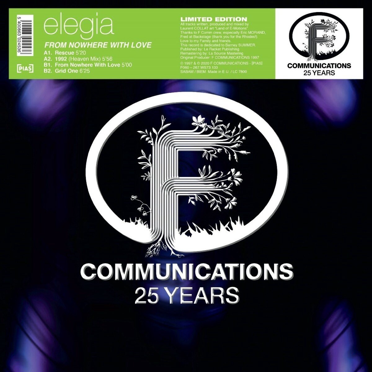 Elegia - From Nowhere With Love (12" Single) (Limited Edition) (Remastered)