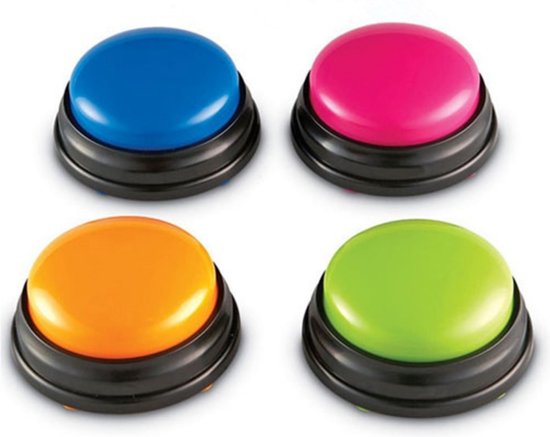 Interesting Living Praatknop - Hondentraining - Drukknop Hond - Hondenspeelgoed - Dogbuttons - Multicolour