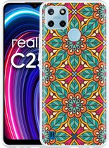 Realme C25Y Hoesje Flora Mandala - Designed by Cazy
