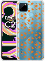 Realme C21Y Hoesje Orange Soccer Balls - Designed by Cazy