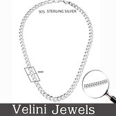 Velini jewels-2MM Cubaanse halsketting-925 Zilver Ketting- roestvrij ketting-60 cm+5cm met anker slot