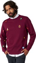 OppoSuits X-Mas Icons - Burgundy - Heren Sweater - Kersttrui - Kerst - Maat XL