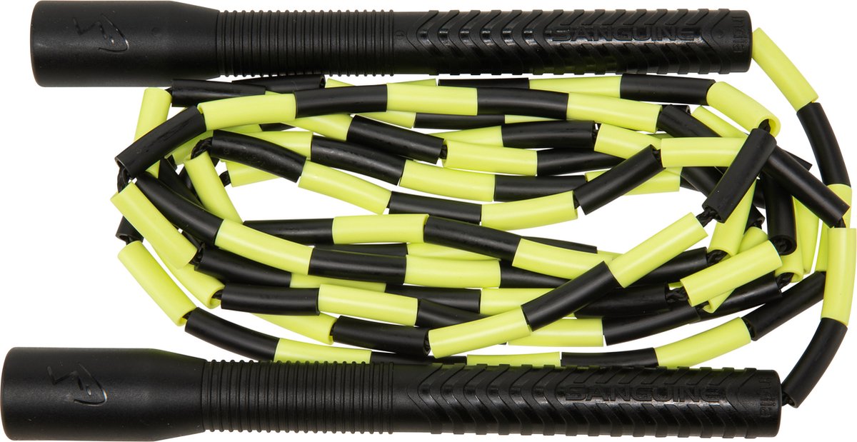 Sanguine LX Champion Freestyle Soft Beaded Rope - springtouw - 305cm (10ft) - Black Electric Lime Serie (ELS) - Long handle