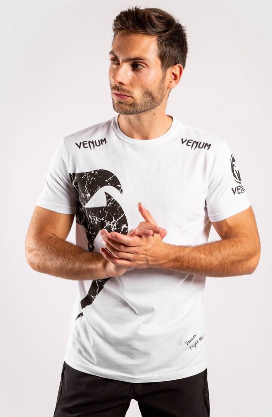 Venum T-shirt Giant Wit Zwart Venum Vechtsport Kleding
