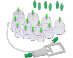 Vacuum Cupping Massage Therapy Set - Chinese Massage Anti Cellulitis Therapie - Cellulite Cuppingset - 12-Delig