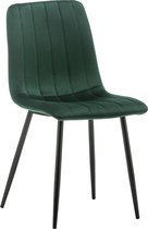 IN-HOME Eetkamerstoelen Set van 6 Farris - Groen - Metaalpoot - Fluweel - Velvet eetstoel