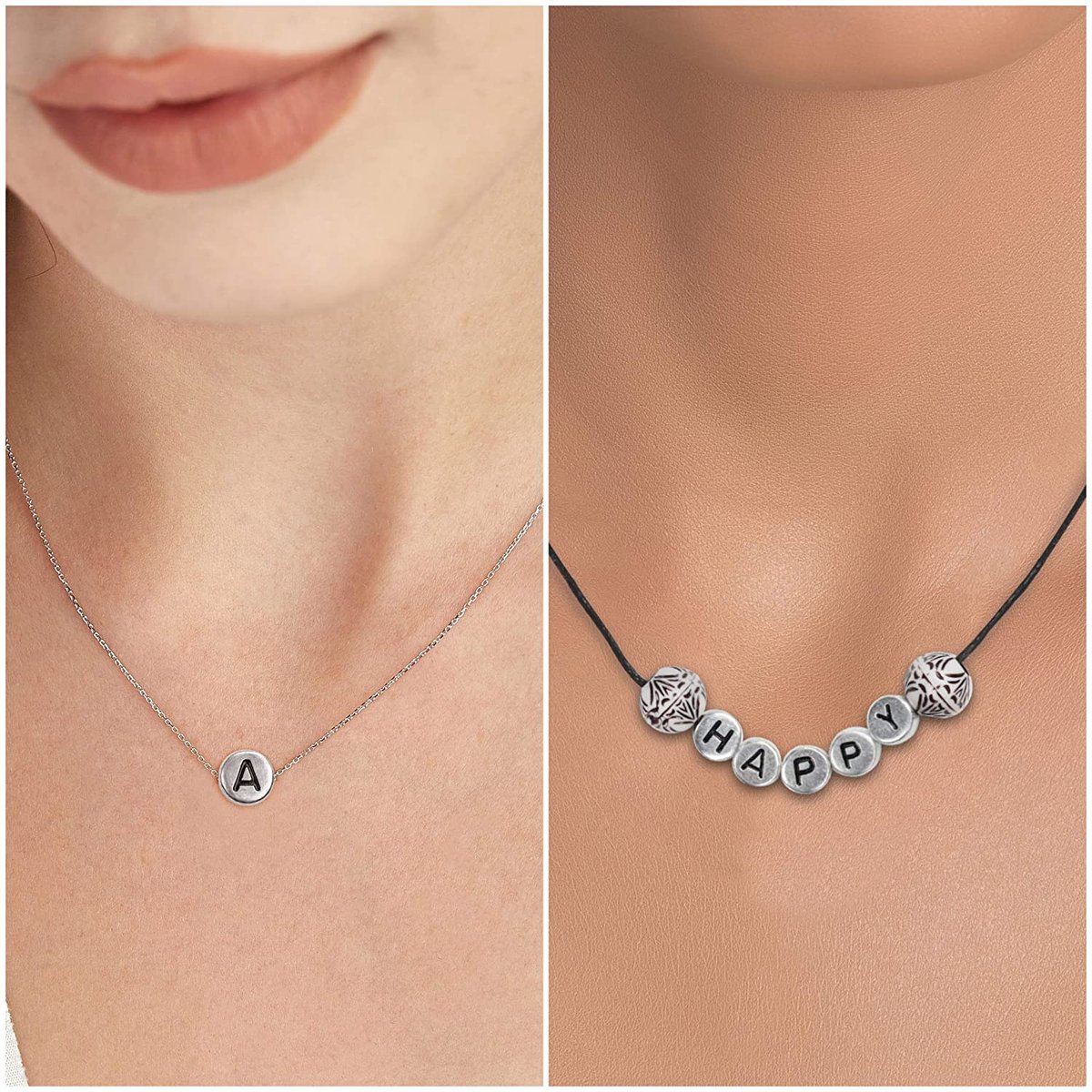 Behave Letterkralen Set - Zilver met Zwarte Letters - Acryl - Kralen - Alfabet Kralen - 7mm - 624 Stuks — afbeelding 8