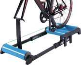 Fietstrainer - Rollenbank Fiets - Hometrainer Fiets - Racefiets - Mountainbike - 2 in 1 - Zwart Blauw