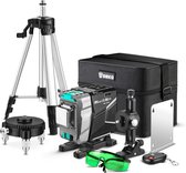 Vitafa Bouwlaser - Zelfnivellerende kruislijnlaser - Waterpas - Roterende laser - Lijnlaser - Groene laser met statief - Bouw - Complete set